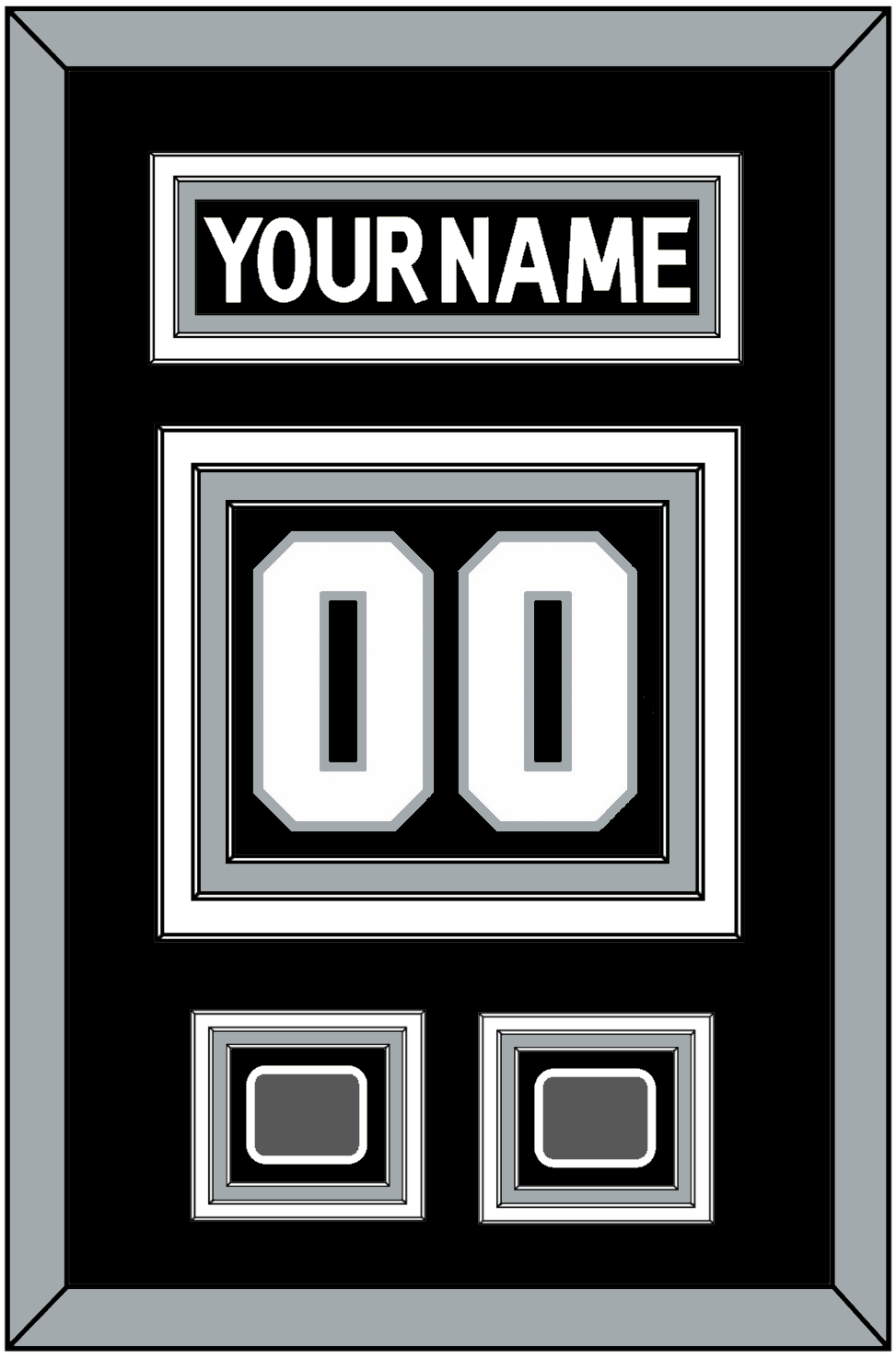 Los Angeles Nameplate & Number (Back) With 2 Stanley Cup Finals Patches - Home Black (2011-2017) - Premier Tier 2