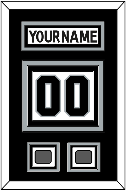 Los Angeles Nameplate & Number (Back) With 2 Stanley Cup Champions Patches - Road White (2011-2017) - Premier Tier 2