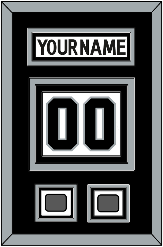 Los Angeles Nameplate & Number (Back) With 2 Stanley Cup Finals Patches - Road White (2011-2017) - Premier Tier 2