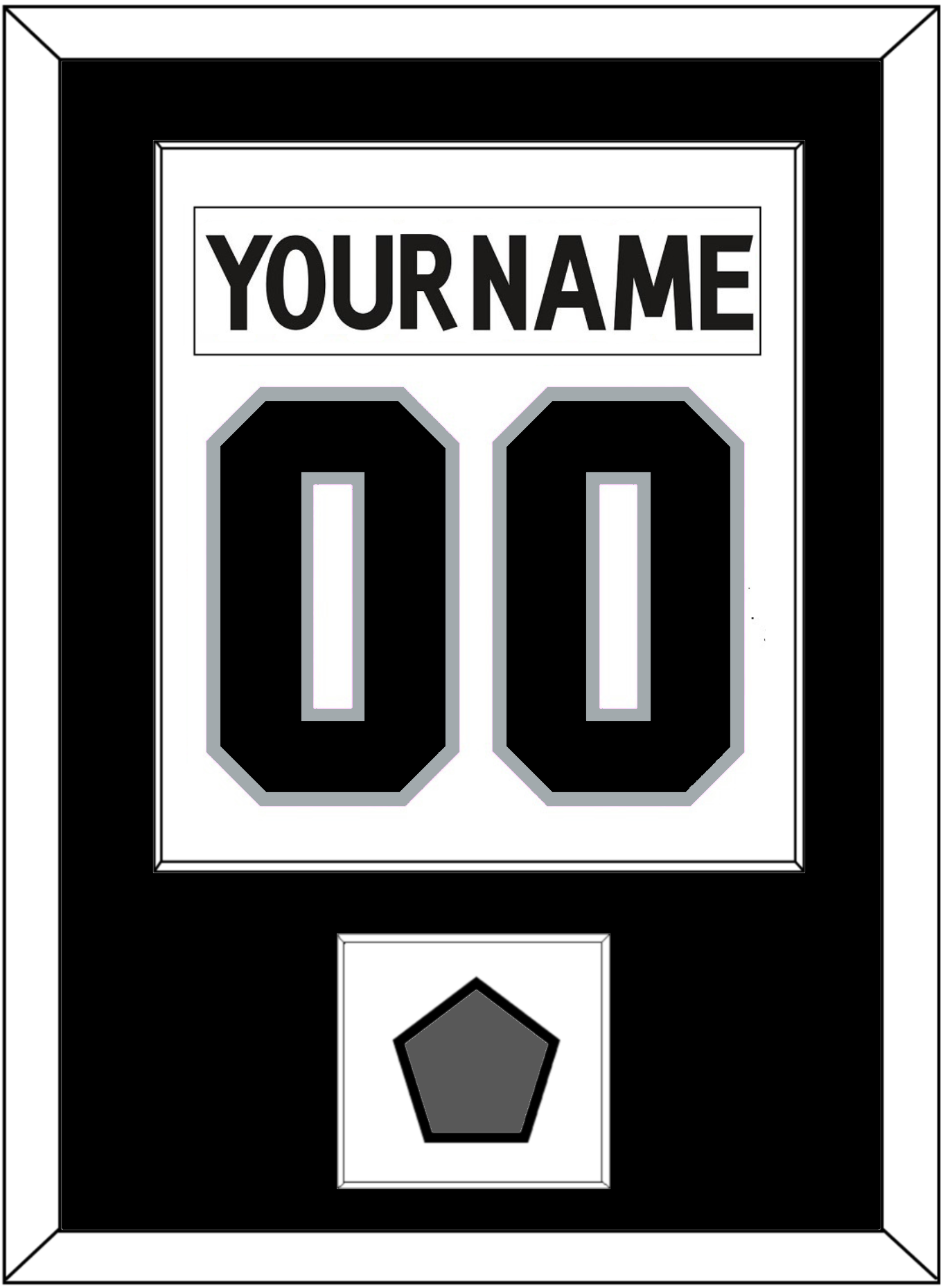 Los Angeles Nameplate & Number (Back) Combined With Stanley Cup Champions Patch - Road White (2011-2017) - Essential Tier 1