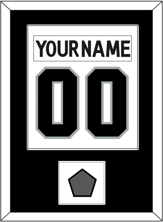 Los Angeles Nameplate & Number (Back) Combined With Stanley Cup Finals Patch - Road White (2011-2017) - Essential Tier 1