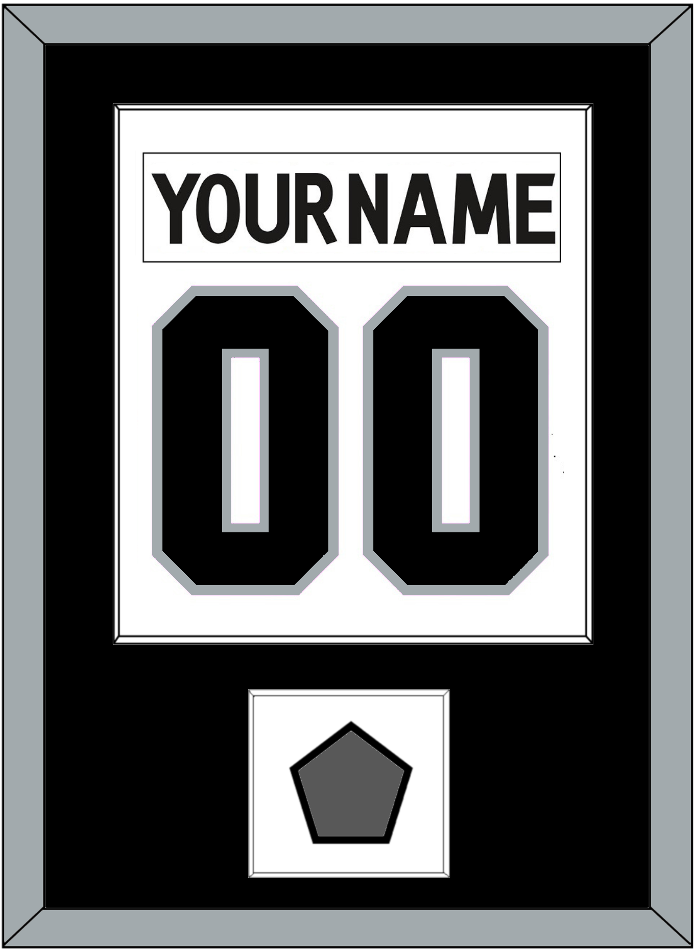 Los Angeles Nameplate & Number (Back) Combined With Stanley Cup Champions Patch - Road White (2011-2017) - Essential Tier 1