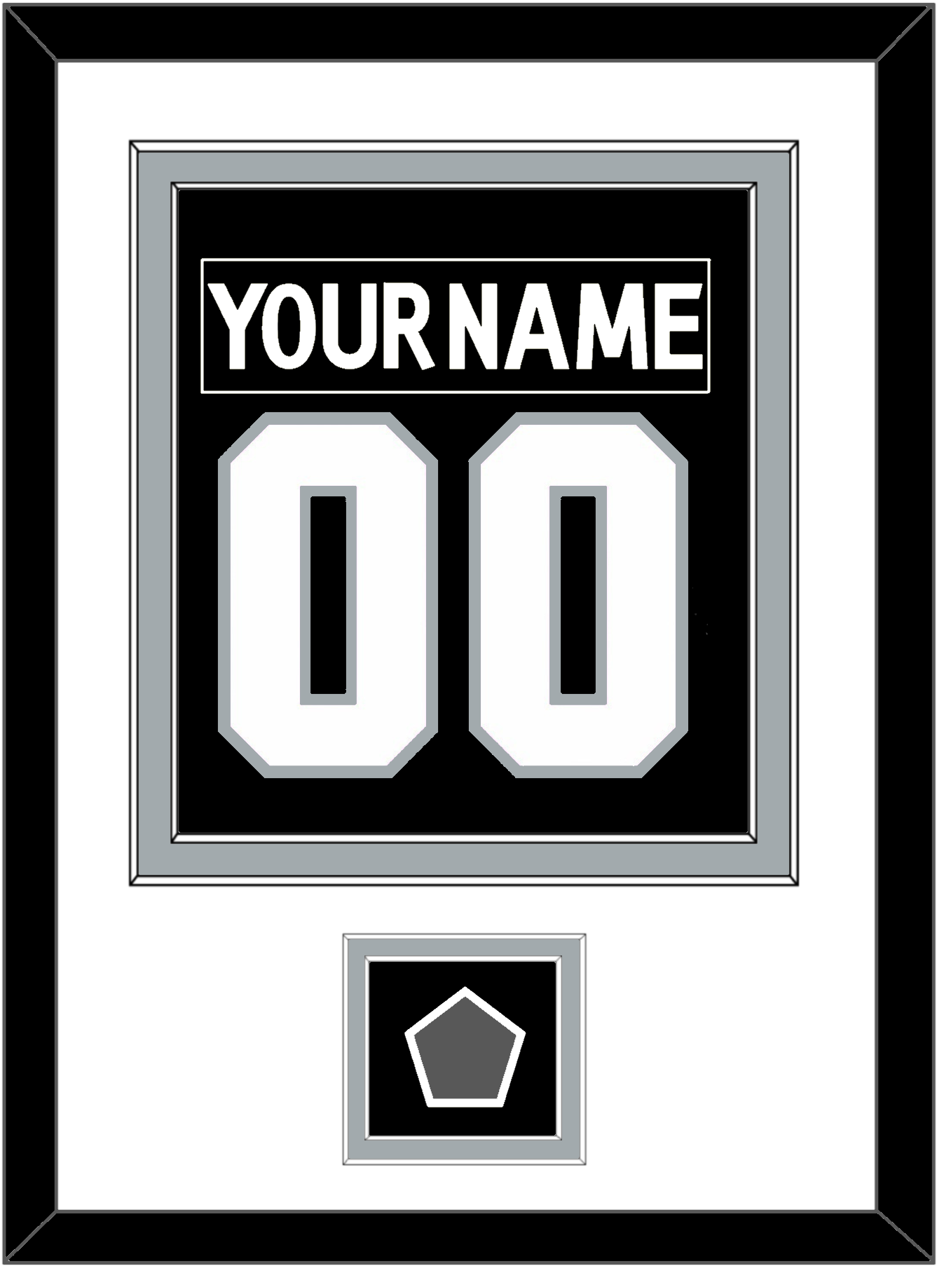 Los Angeles Nameplate & Number (Back) Combined With Stanley Cup Finals Patch - Home Black (2011-2017) - Signature Tier 1
