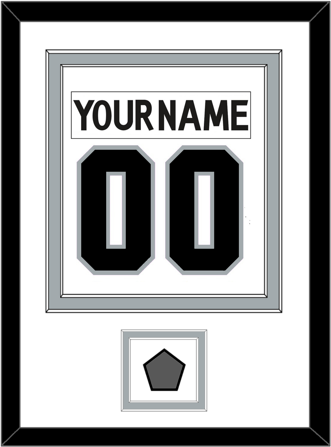 Los Angeles Nameplate & Number (Back) Combined With Stanley Cup Finals Patch - Road White (2011-2017) - Signature Tier 1