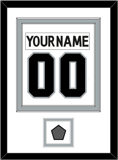 Los Angeles Nameplate & Number (Back) Combined With Stanley Cup Finals Patch - Road White (2011-2017) - Signature Tier 1