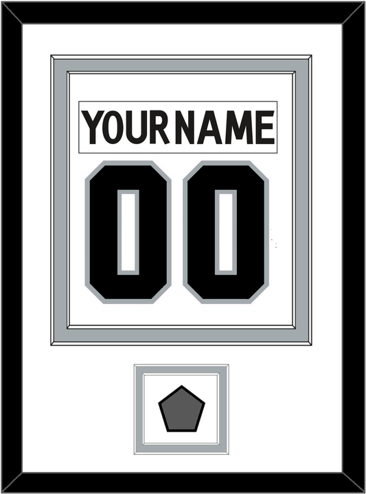 Los Angeles Nameplate & Number (Back) Combined With Stanley Cup Finals Patch - Road White (2011-2017) - Signature Tier 1