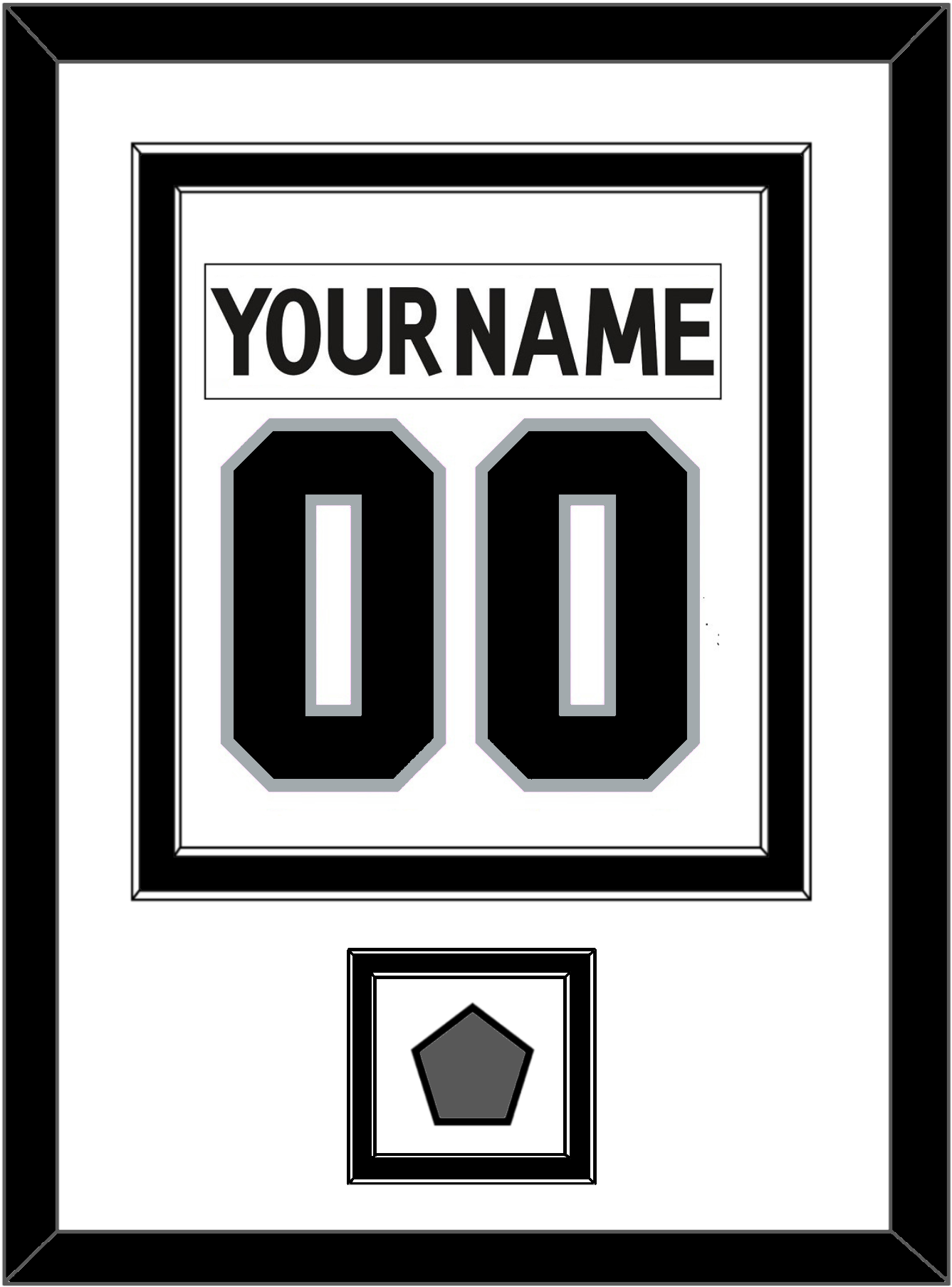 Los Angeles Nameplate & Number (Back) Combined With Stanley Cup Champions Patch - Road White (2011-2017) - Signature Tier 2