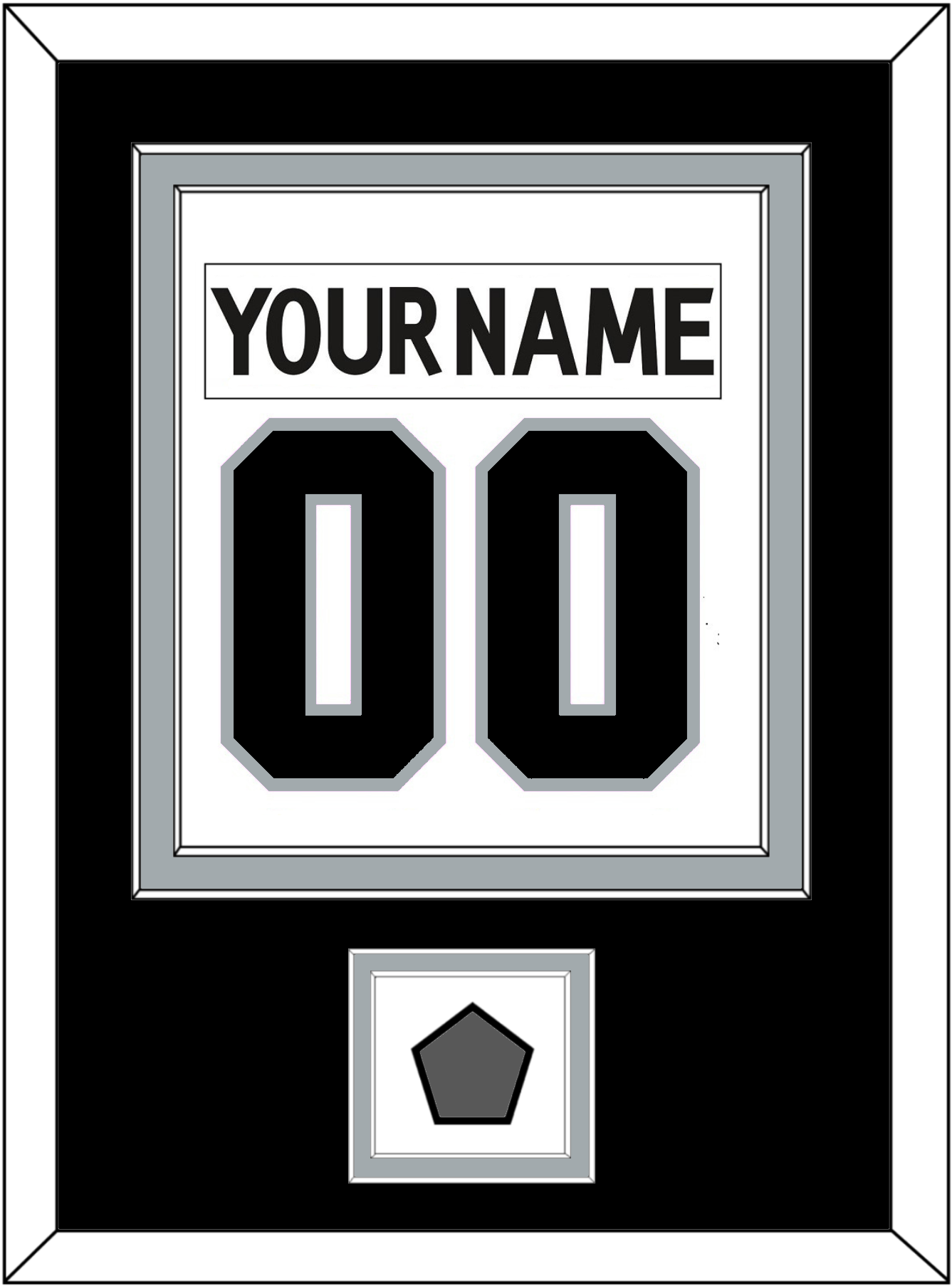 Los Angeles Nameplate & Number (Back) Combined With Stanley Cup Champions Patch - Road White (2011-2017) - Signature Tier 3