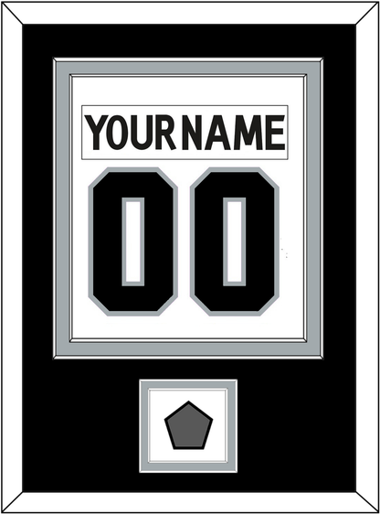 Los Angeles Nameplate & Number (Back) Combined With Stanley Cup Champions Patch - Road White (2011-2017) - Signature Tier 3