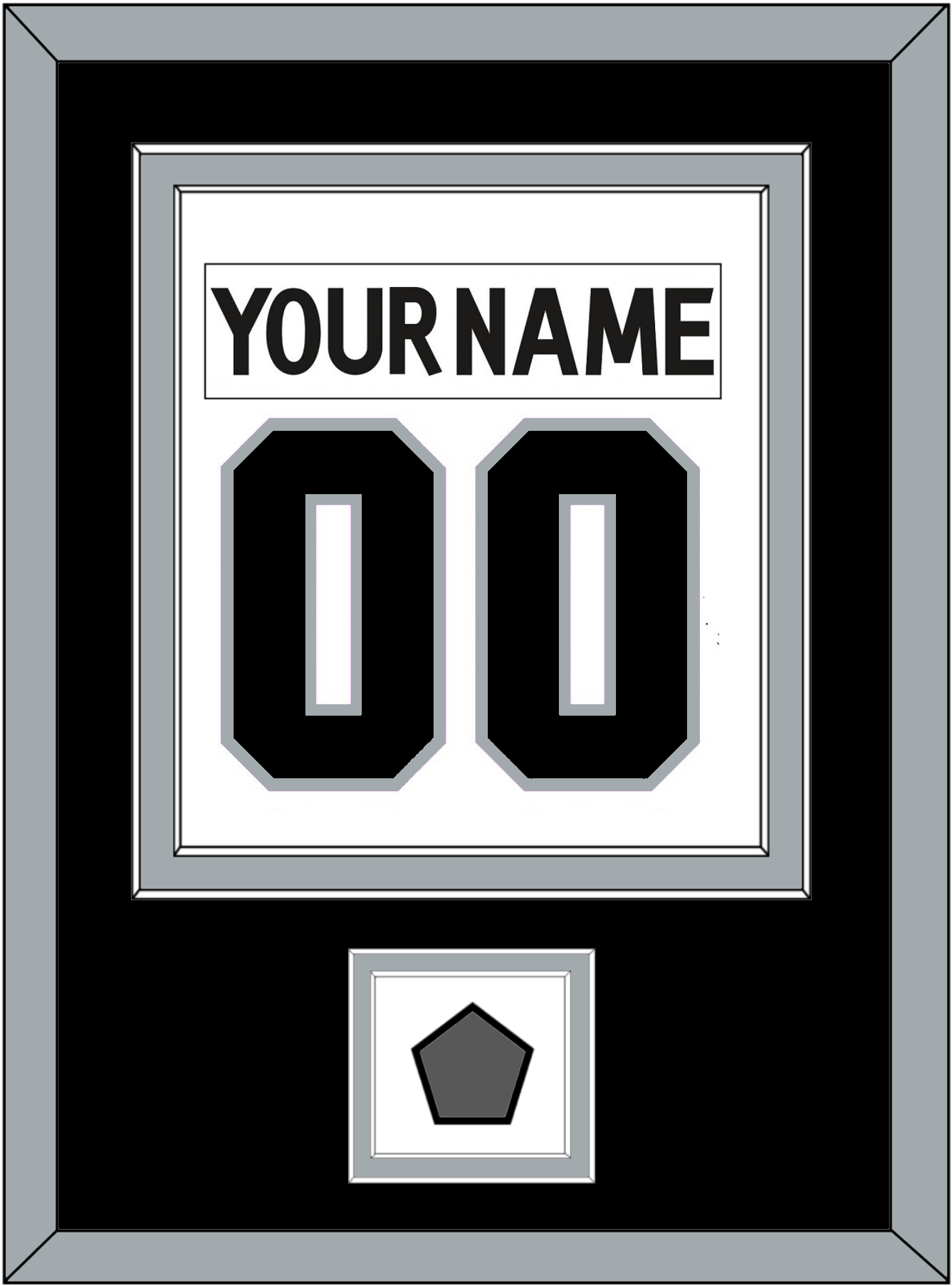Los Angeles Nameplate & Number (Back) Combined With Stanley Cup Finals Patch - Road White (2011-2017) - Signature Tier 3