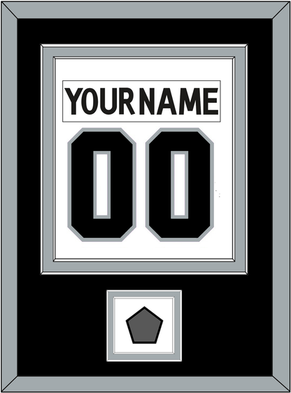 Los Angeles Nameplate & Number (Back) Combined With Stanley Cup Champions Patch - Road White (2011-2017) - Signature Tier 3