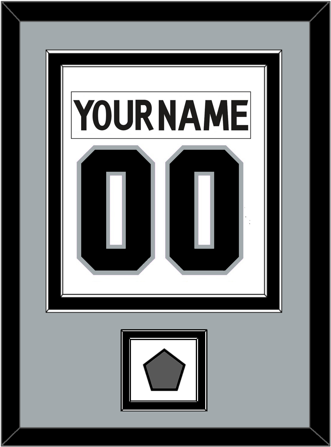 Los Angeles Nameplate & Number (Back) Combined With Stanley Cup Champions Patch - Road White (2011-2017) - Signature Tier 4