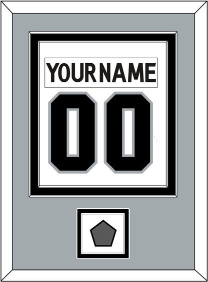 Los Angeles Nameplate & Number (Back) Combined With Stanley Cup Champions Patch - Road White (2011-2017) - Signature Tier 4