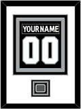 Los Angeles Nameplate & Number (Back) Combined With Stanley Cup Finals Patch - Home Black (2011-2017) - Triple Mat 1