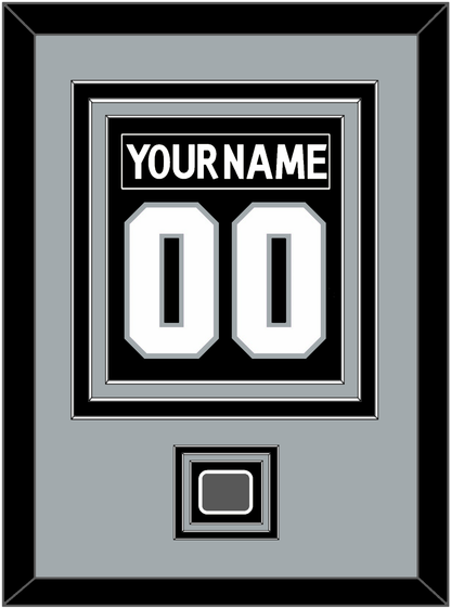 Los Angeles Nameplate & Number (Back) Combined With Stanley Cup Finals Patch - Home Black (2011-2017) - Premier Tier 3