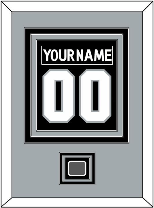 Los Angeles Nameplate & Number (Back) Combined With Stanley Cup Champions Patch - Home Black (2011-2017) - Premier Tier 3