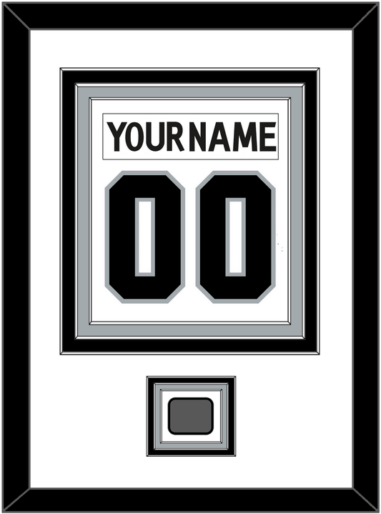 Los Angeles Nameplate & Number (Back) Combined With Stanley Cup Champions Patch - Road White (2011-2017) - Premier Tier 1