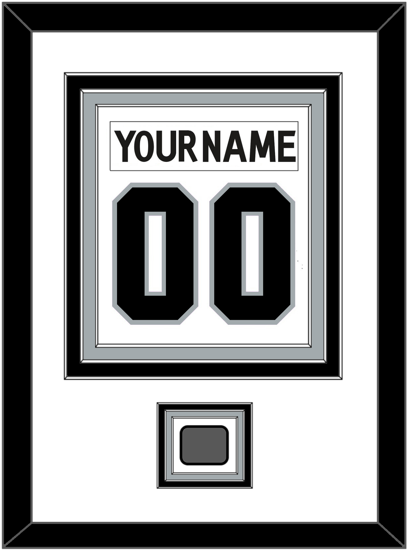 Los Angeles Nameplate & Number (Back) Combined With Stanley Cup Finals Patch - Road White (2011-2017) - Premier Tier 1