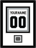 Los Angeles Nameplate & Number (Back) Combined With Stanley Cup Finals Patch - Road White (2011-2017) - Triple Mat 1