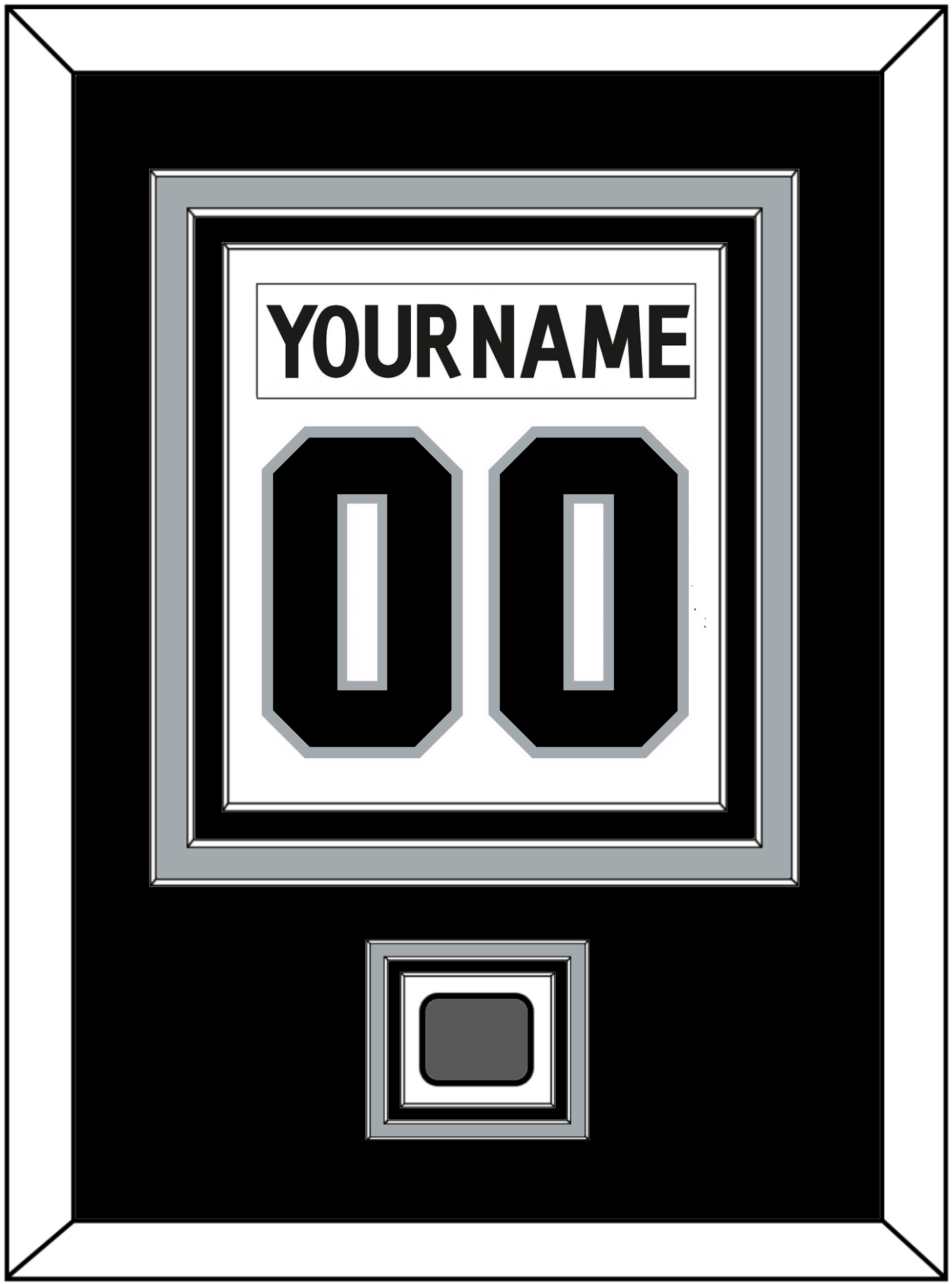 Los Angeles Nameplate & Number (Back) Combined With Stanley Cup Champions Patch - Road White (2011-2017) - Premier Tier 2