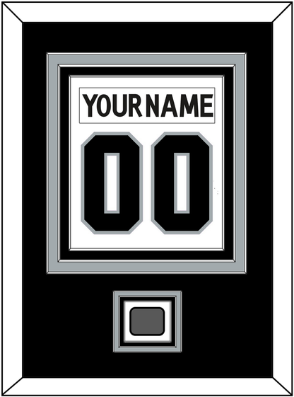 Los Angeles Nameplate & Number (Back) Combined With Stanley Cup Champions Patch - Road White (2011-2017) - Premier Tier 2