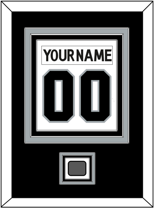 Los Angeles Nameplate & Number (Back) Combined With Stanley Cup Champions Patch - Road White (2011-2017) - Premier Tier 2