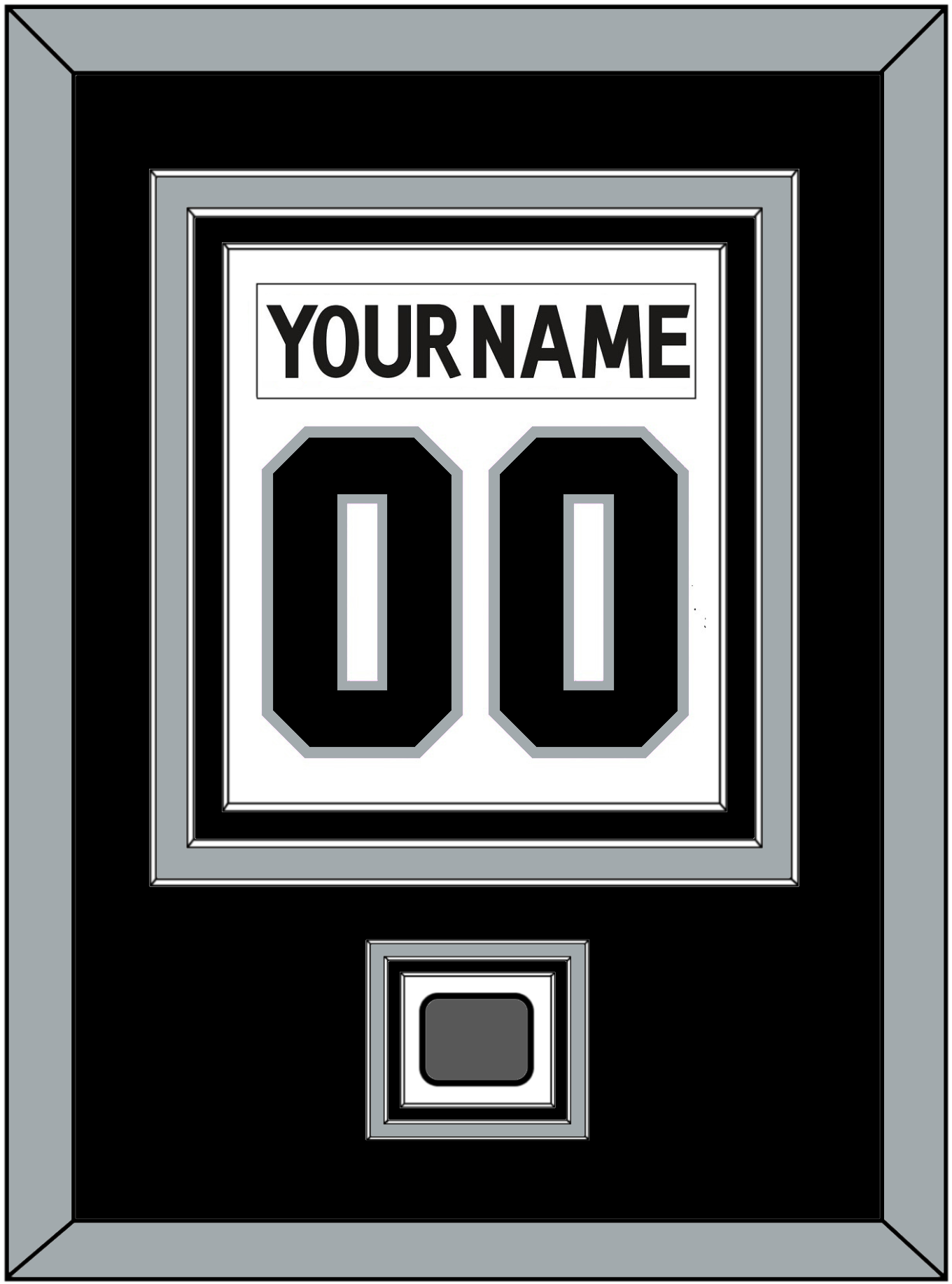 Los Angeles Nameplate & Number (Back) Combined With Stanley Cup Champions Patch - Road White (2011-2017) - Premier Tier 2