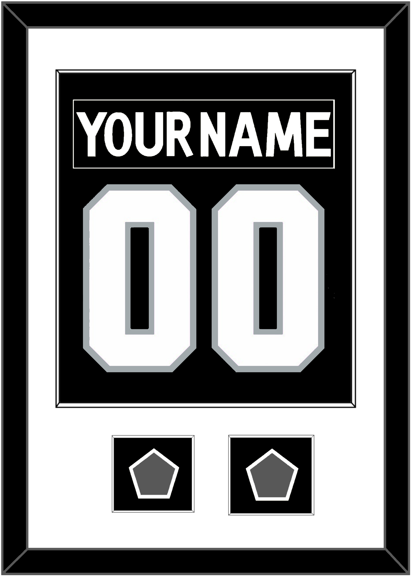 Los Angeles Nameplate & Number (Back) Combined With 2 Stanley Cup Finals Patches - Home Black (2011-2017) - Essential Tier 1
