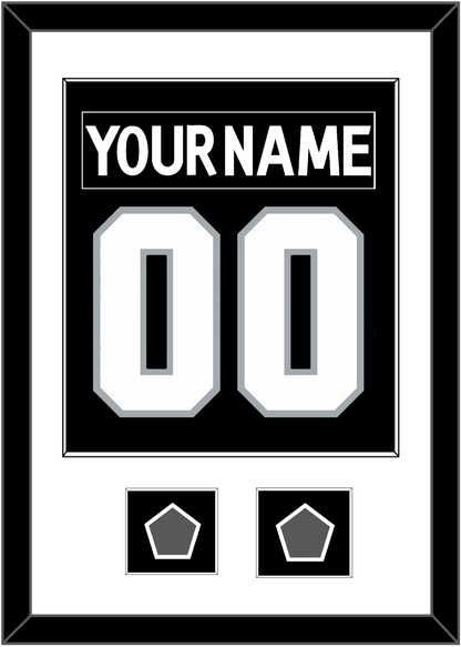 Los Angeles Nameplate & Number (Back) Combined With 2 Stanley Cup Finals Patches - Home Black (2011-2017) - Essential Tier 1
