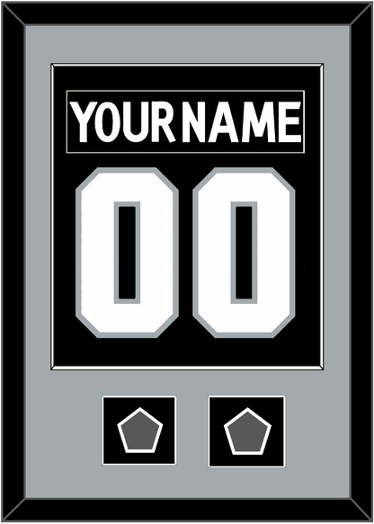 Los Angeles Nameplate & Number (Back) Combined With 2 Stanley Cup Finals Patches - Home Black (2011-2017) - Essential Tier 2