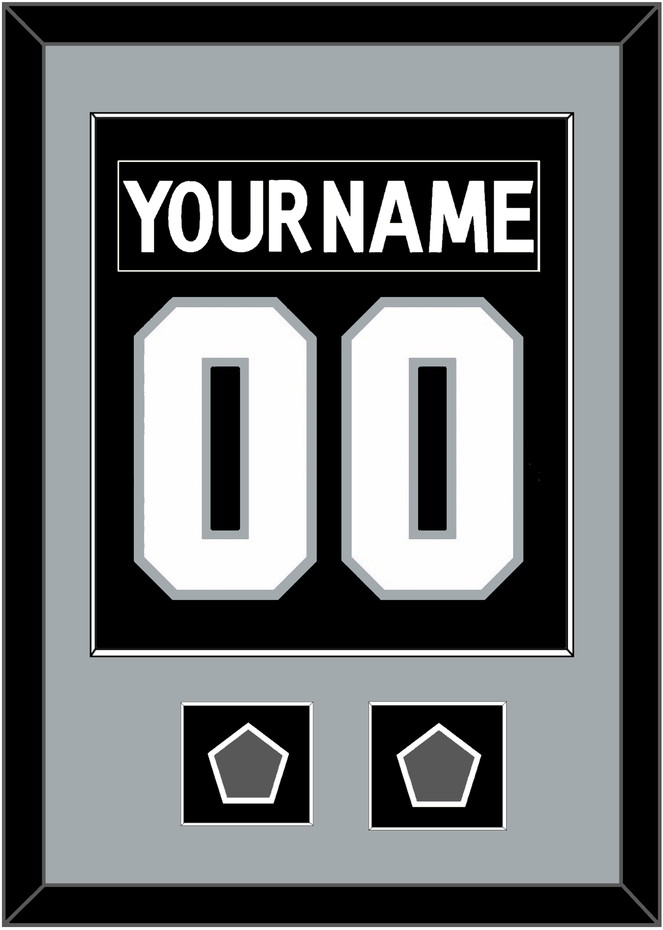 Los Angeles Nameplate & Number (Back) Combined With 2 Stanley Cup Champions Patches - Home Black (2011-2017) - Essential Tier 2