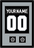 Los Angeles Nameplate & Number (Back) Combined With 2 Stanley Cup Champions Patches - Home Black (2011-2017) - Single Mat 2