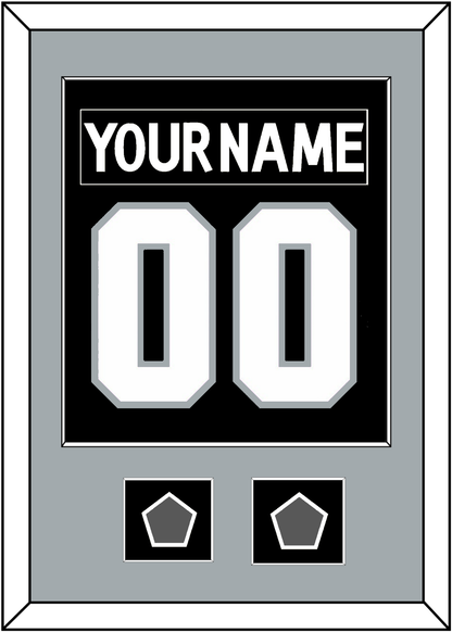 Los Angeles Nameplate & Number (Back) Combined With 2 Stanley Cup Finals Patches - Home Black (2011-2017) - Essential Tier 2