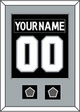 Los Angeles Nameplate & Number (Back) Combined With 2 Stanley Cup Champions Patches - Home Black (2011-2017) - Single Mat 2