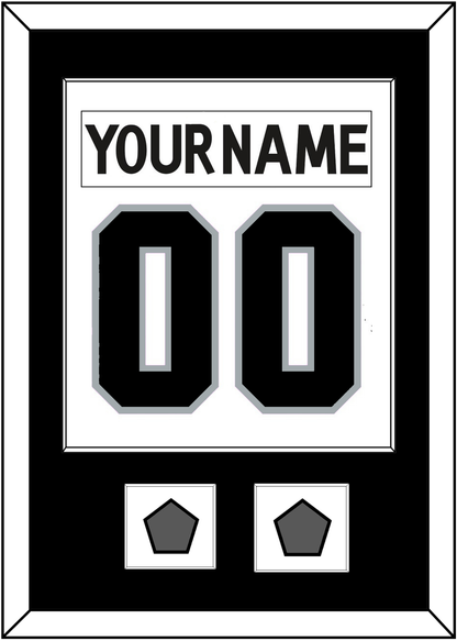 Los Angeles Nameplate & Number (Back) Combined With 2 Stanley Cup Champions Patches - Road White (2011-2017) - Essential Tier 1