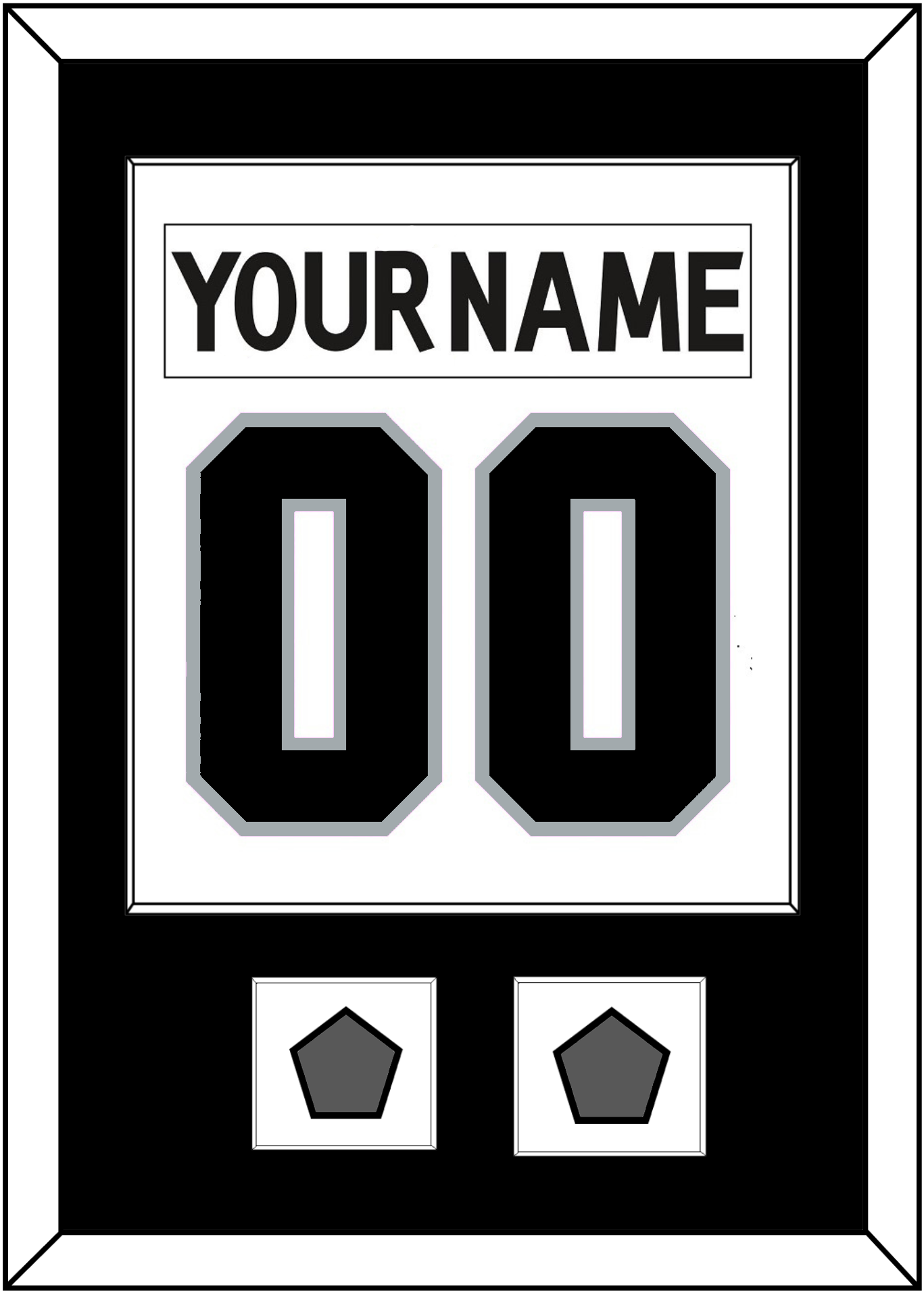 Los Angeles Nameplate & Number (Back) Combined With 2 Stanley Cup Finals Patches - Road White (2011-2017) - Essential Tier 1