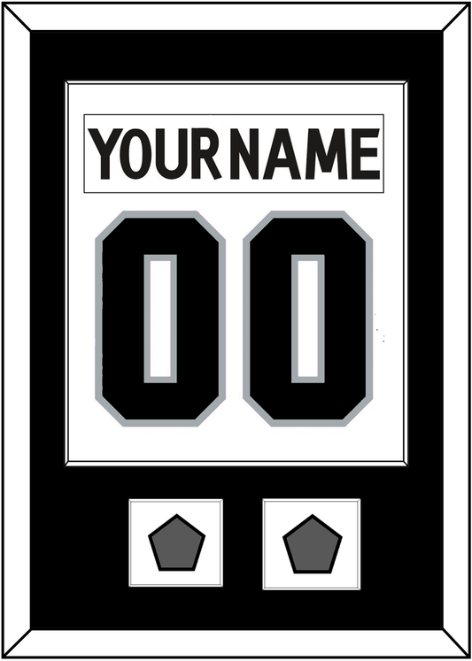Los Angeles Nameplate & Number (Back) Combined With 2 Stanley Cup Finals Patches - Road White (2011-2017) - Essential Tier 1
