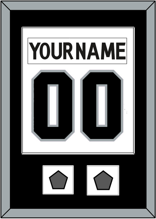 Los Angeles Nameplate & Number (Back) Combined With 2 Stanley Cup Champions Patches - Road White (2011-2017) - Essential Tier 1