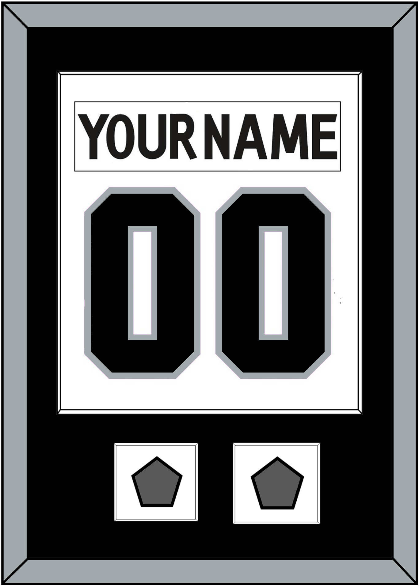 Los Angeles Nameplate & Number (Back) Combined With 2 Stanley Cup Finals Patches - Road White (2011-2017) - Essential Tier 1
