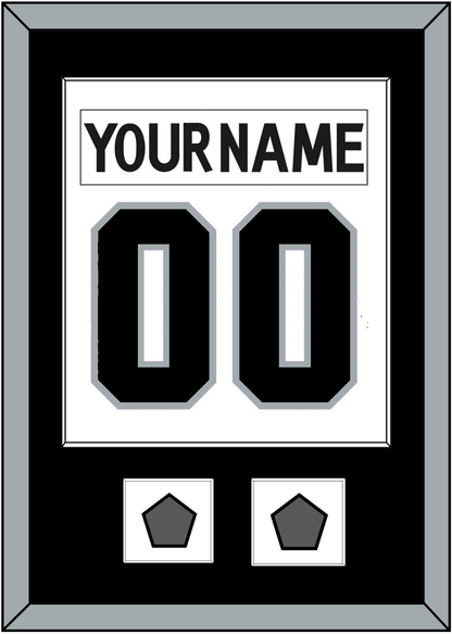 Los Angeles Nameplate & Number (Back) Combined With 2 Stanley Cup Finals Patches - Road White (2011-2017) - Essential Tier 1