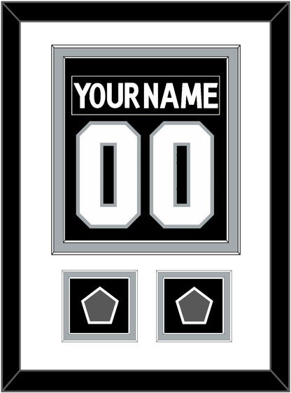 Los Angeles Nameplate & Number (Back) Combined With 2 Stanley Cup Champions Patches - Home Black (2011-2017) - Signature Tier 1