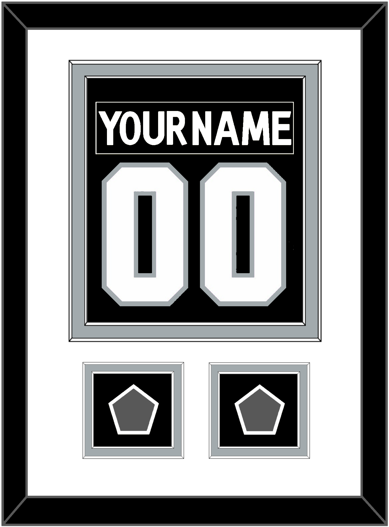Los Angeles Nameplate & Number (Back) Combined With 2 Stanley Cup Finals Patches - Home Black (2011-2017) - Signature Tier 1