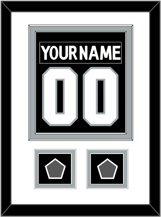 Los Angeles Nameplate & Number (Back) Combined With 2 Stanley Cup Finals Patches - Home Black (2011-2017) - Signature Tier 1