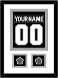 Los Angeles Nameplate & Number (Back) Combined With 2 Stanley Cup Champions Patches - Home Black (2011-2017) - Double Mat 1