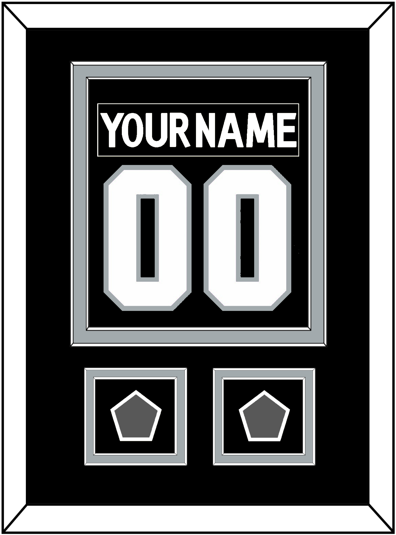 Los Angeles Nameplate & Number (Back) Combined With 2 Stanley Cup Finals Patches - Home Black (2011-2017) - Signature Tier 2