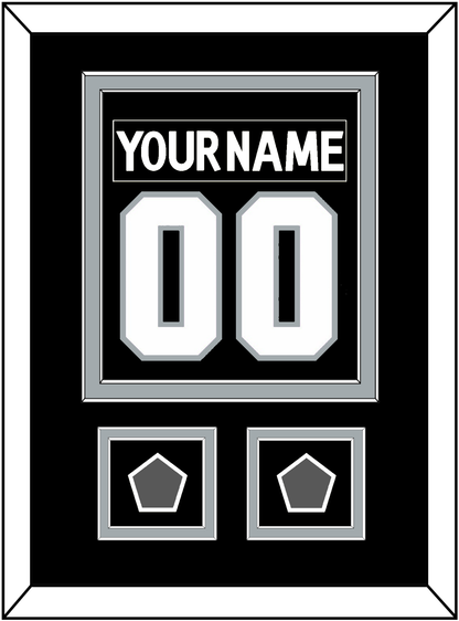 Los Angeles Nameplate & Number (Back) Combined With 2 Stanley Cup Champions Patches - Home Black (2011-2017) - Signature Tier 2