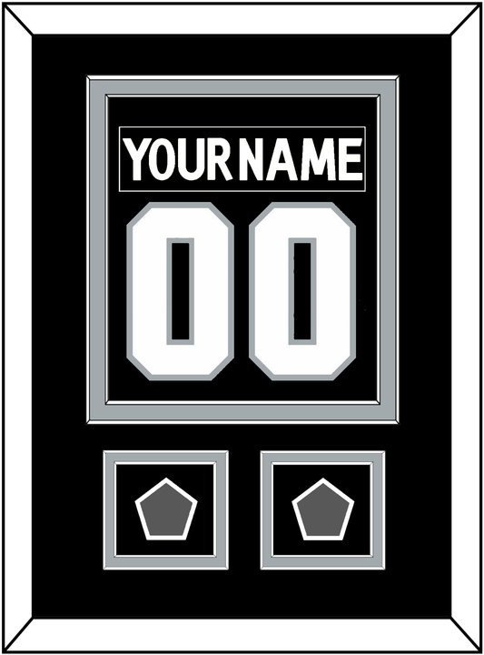 Los Angeles Nameplate & Number (Back) Combined With 2 Stanley Cup Champions Patches - Home Black (2011-2017) - Signature Tier 2