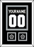 Los Angeles Nameplate & Number (Back) Combined With 2 Stanley Cup Champions Patches - Home Black (2011-2017) - Double Mat 2