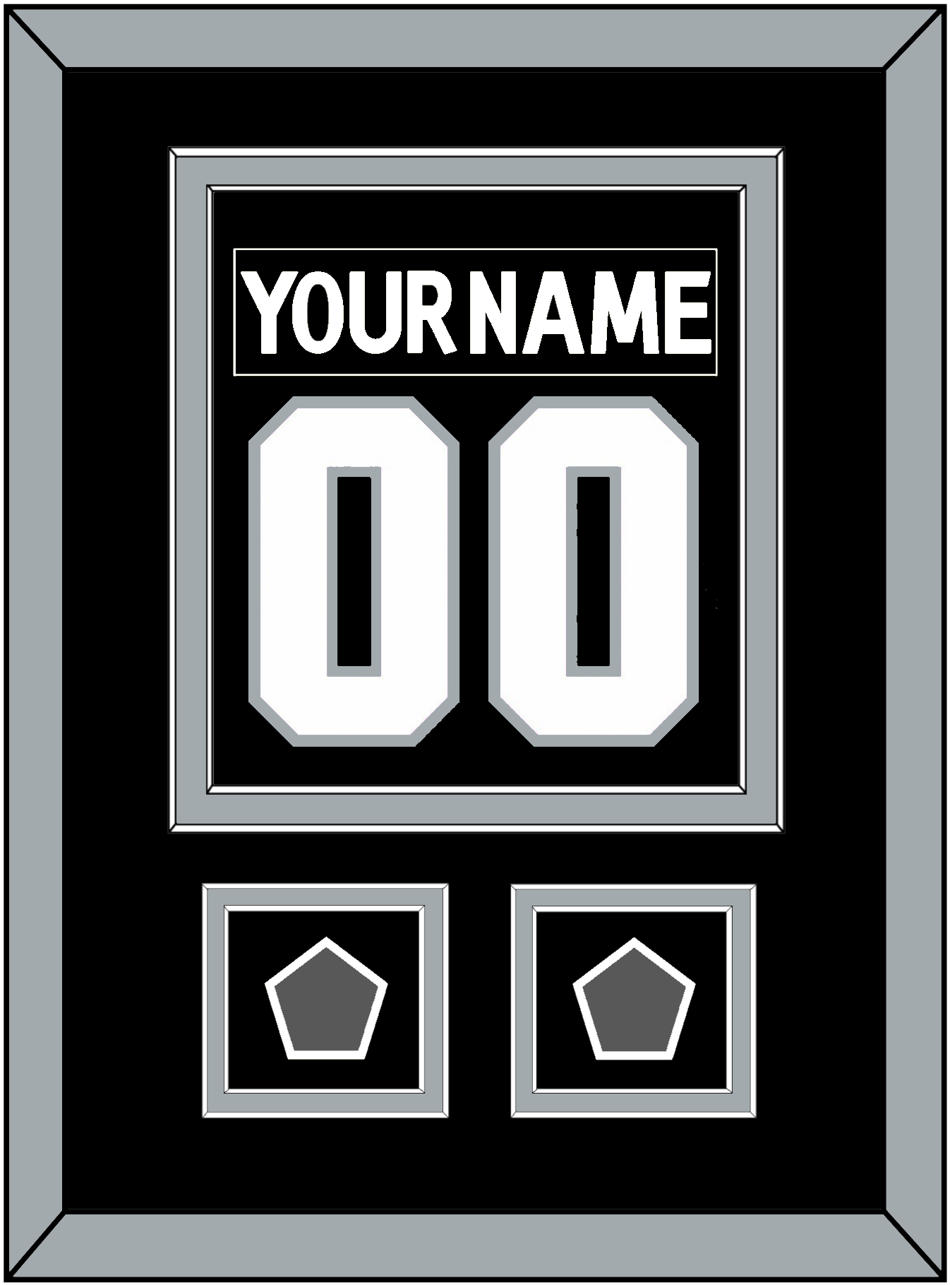 Los Angeles Nameplate & Number (Back) Combined With 2 Stanley Cup Finals Patches - Home Black (2011-2017) - Signature Tier 2