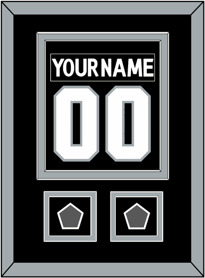 Los Angeles Nameplate & Number (Back) Combined With 2 Stanley Cup Finals Patches - Home Black (2011-2017) - Signature Tier 2